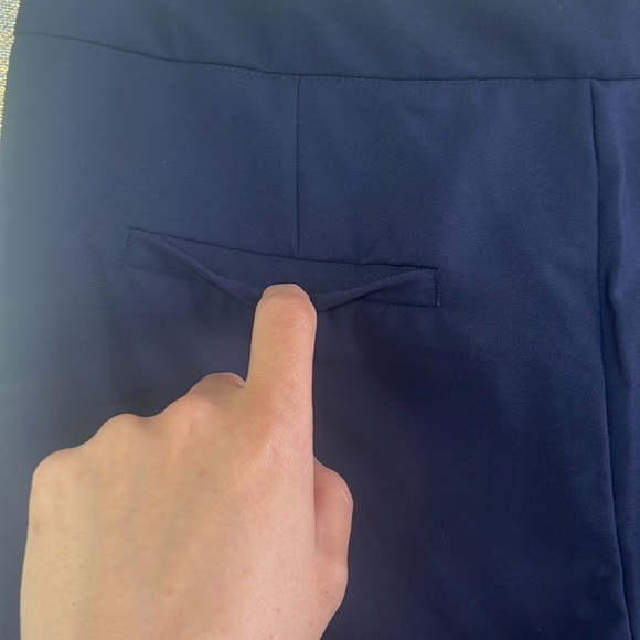Sung Alfred Sung Navy Pull On High-Rise Capris Size 6 - Picture 7 of 12